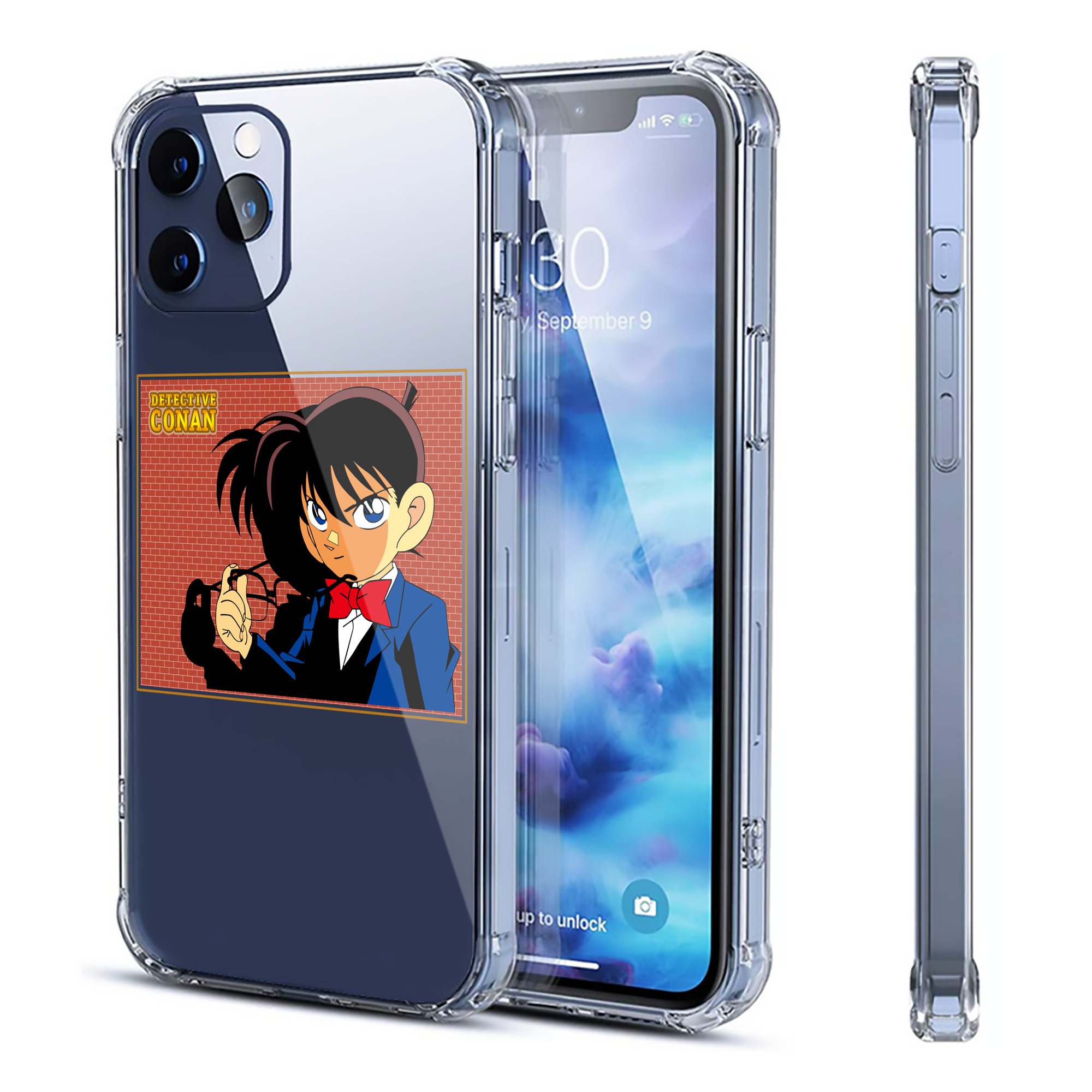 （画像用） 名探偵コナン 江戸川 コナン Detective Conan Conan Edogawa 【iPhone 12シリーズ対応】透明スマホケース（クリアソフトケース）